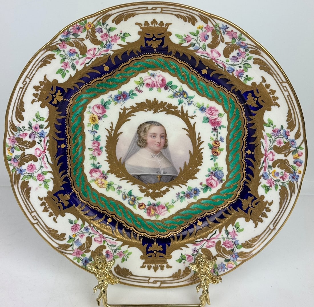 19TH C. SEVRES PLATE: Circa 1880. Measures 10 inches D. In overall good condition. Minor age related gold loss. Estimate $500-600Provenance. Sold Christie’s 1996