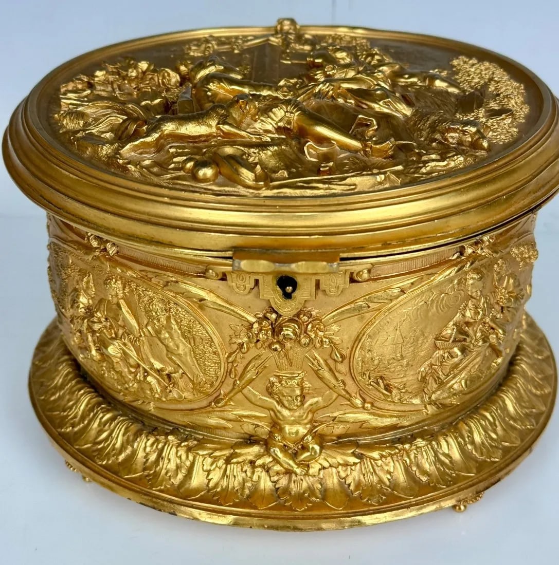 19TH C. ORMOLU JEWELLERY BOX - 5