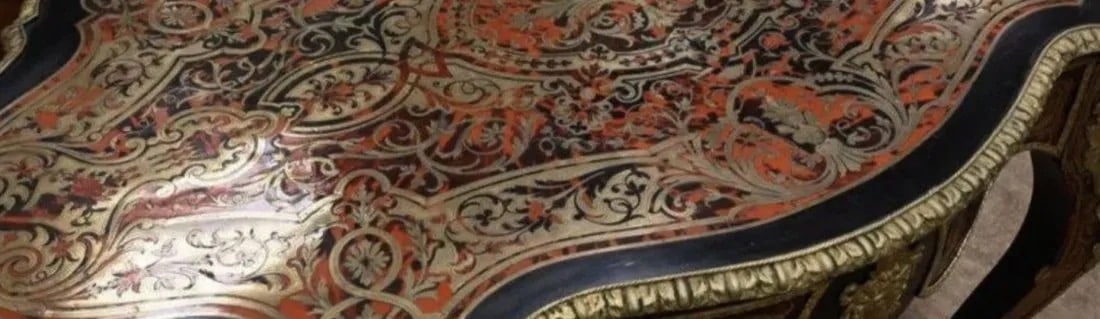 ANTIQUE ORMOLU MOUNTED BOULE TABLE - 2