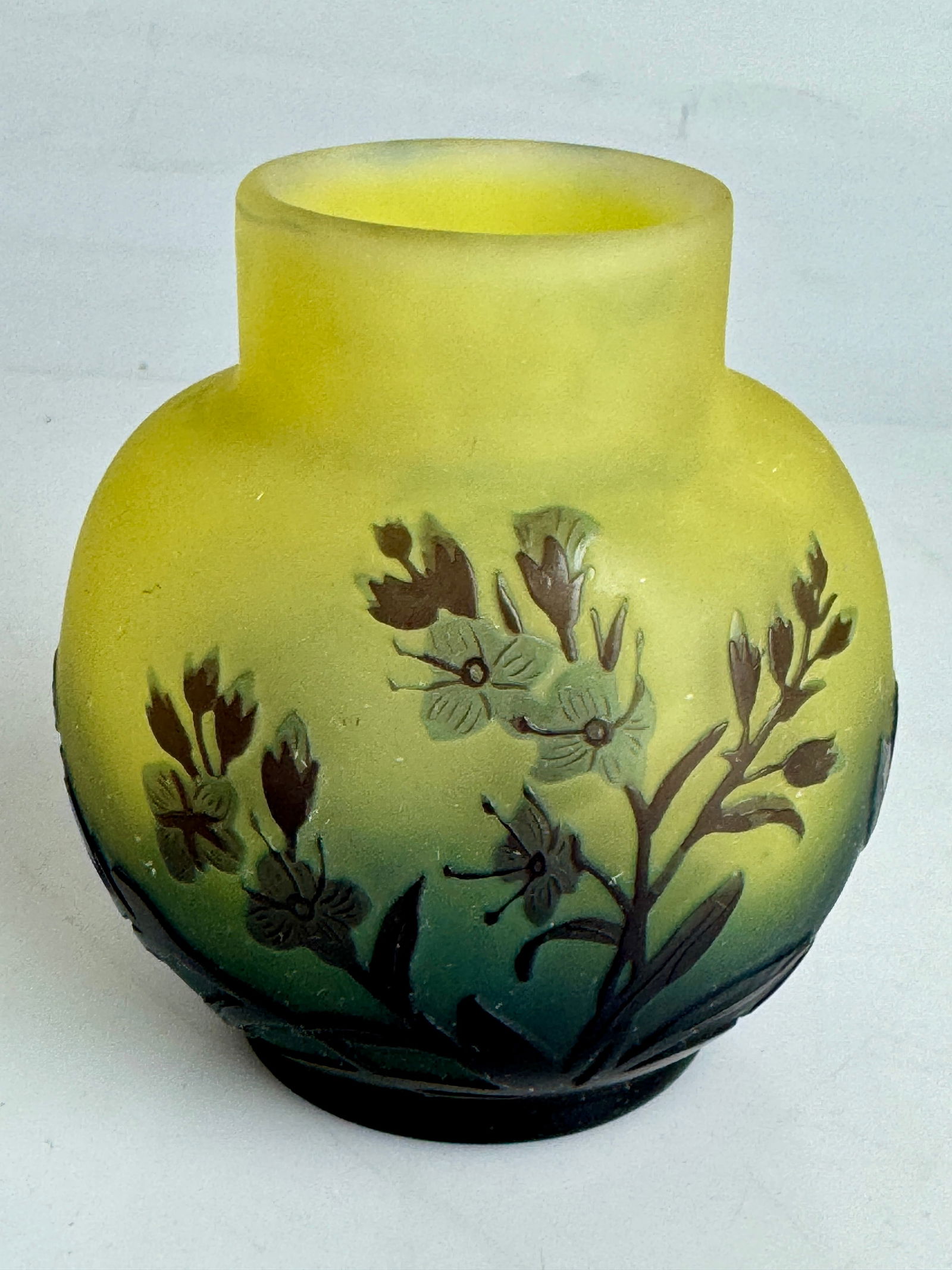 GALLE MINIATURE VASE: Circa 1900. Measures 4” h. In excellent condition. Estimate $600-800