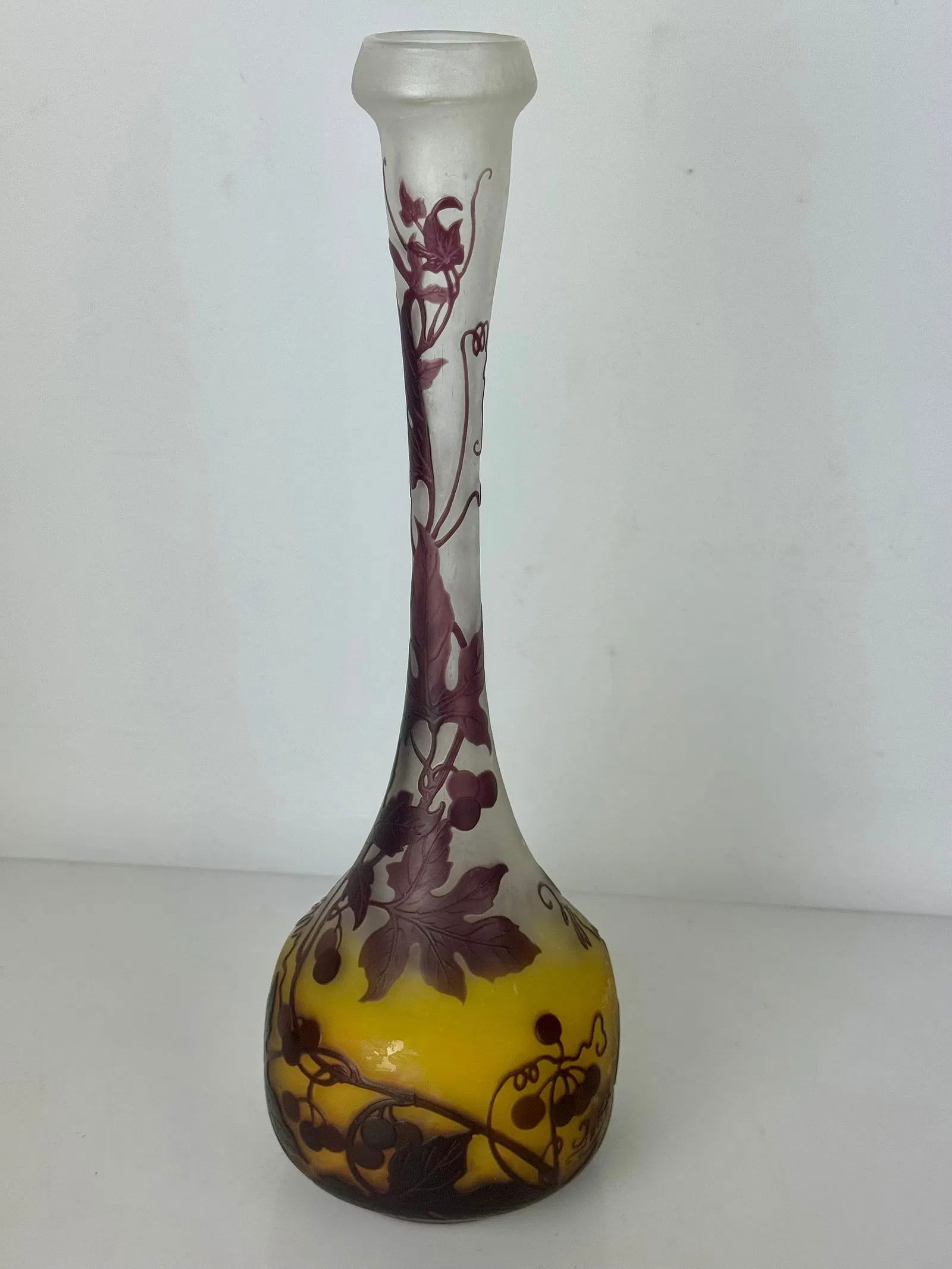 A LARGE GALLE VASE: Circa 1900. Measures 12 inches tall. In excellent condition. Estimate $1200-1500
