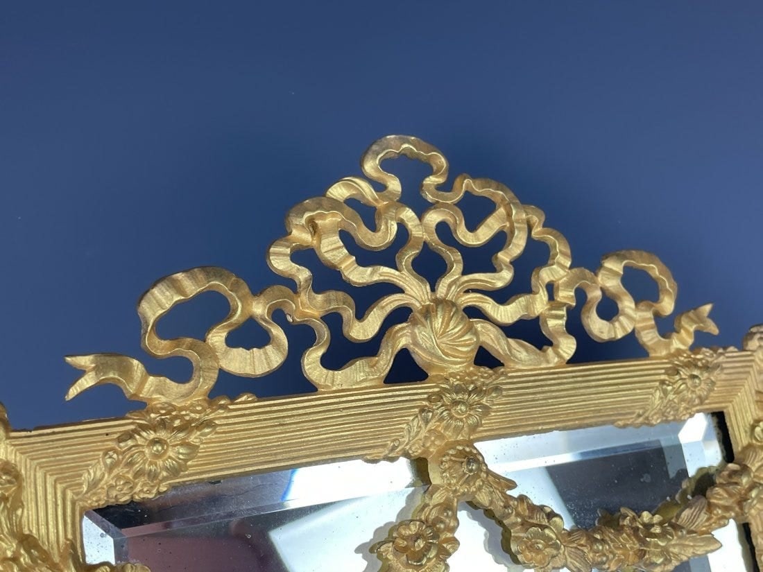 A LARGE DORE BRONZE MIRROR - 4