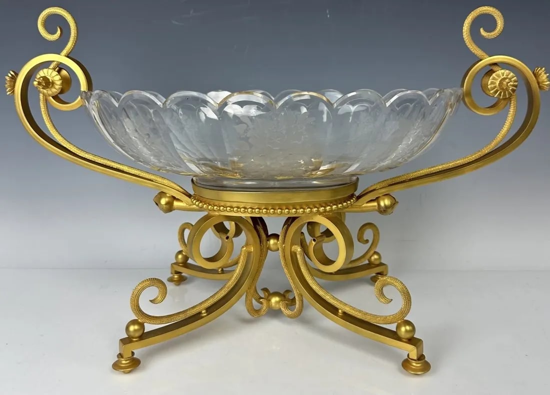 A LARGE ORMOLU AND ETCHED BACCARAT CENTREPIECE - 2
