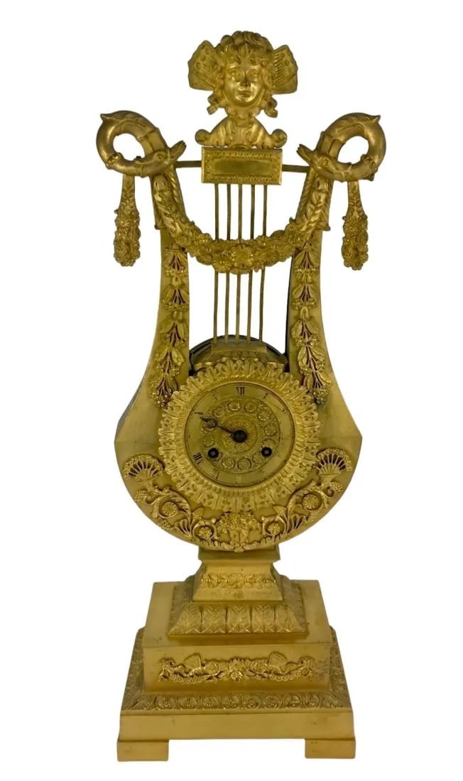 EMPIRE STYLE DORE BRONZE CLOCK - 2