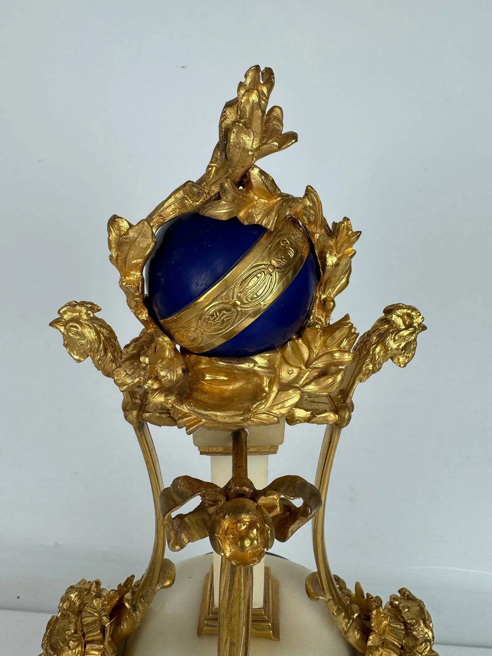 19TH C. ORMOLU MOUNTED MARBLE CLOCK - 2