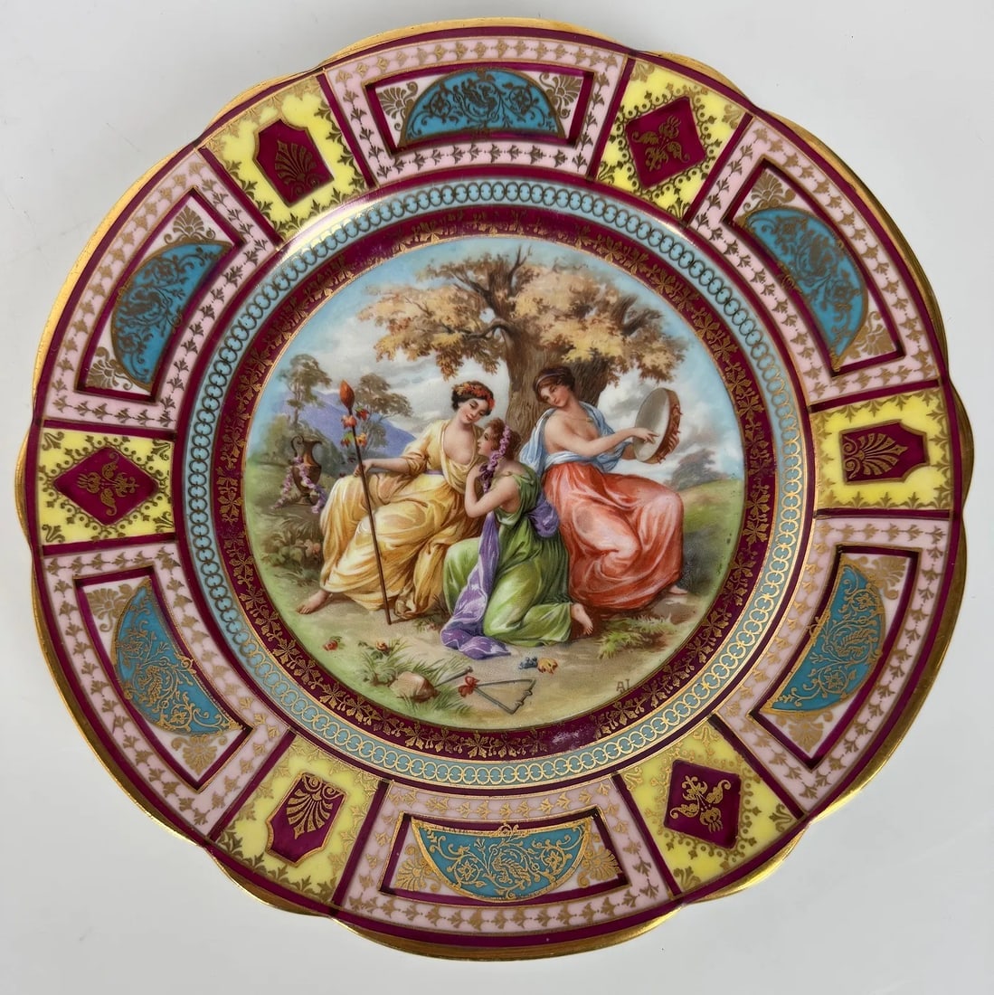 ROYAL VIENNA STYLE PLATE: Circa 1900. Measures 6 inches d. In excellent condition. Estimate $200-300