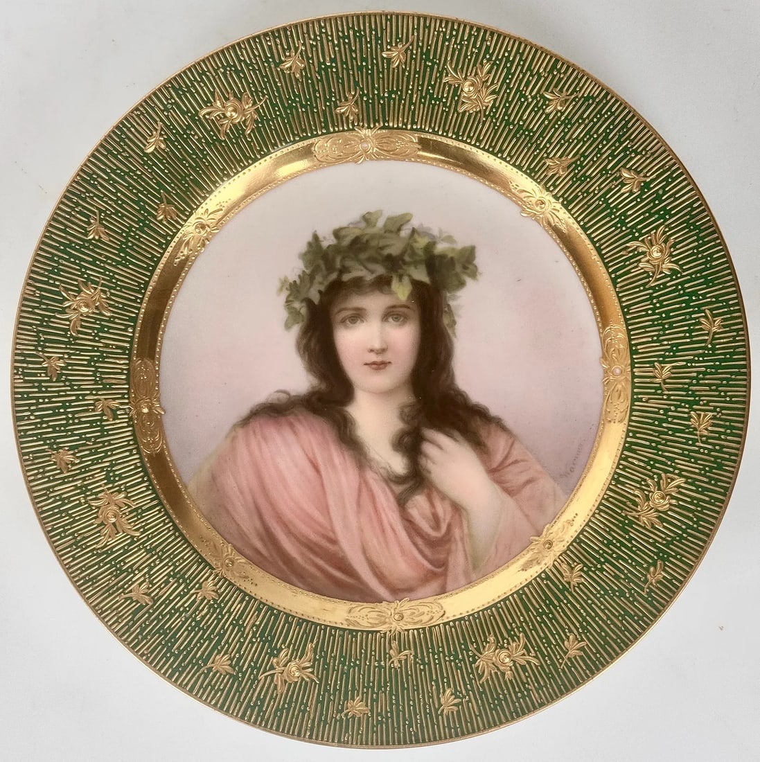 ROYAL VIENNA PORTRAIT PLATE SIGNED WAGNER: Circa 1900. Measures 9.7 inches d. In excellent condition. Estimate $1200-1500