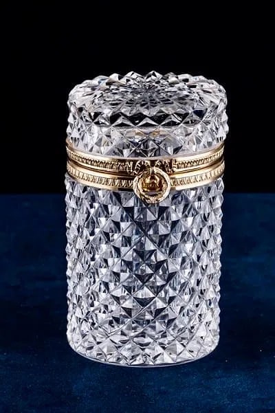 ORMOLU MOUNTED BACCARAT BOX: Circa 1900. Measures 5.5 inches tall. In excellent condition. Estimate $800-1000