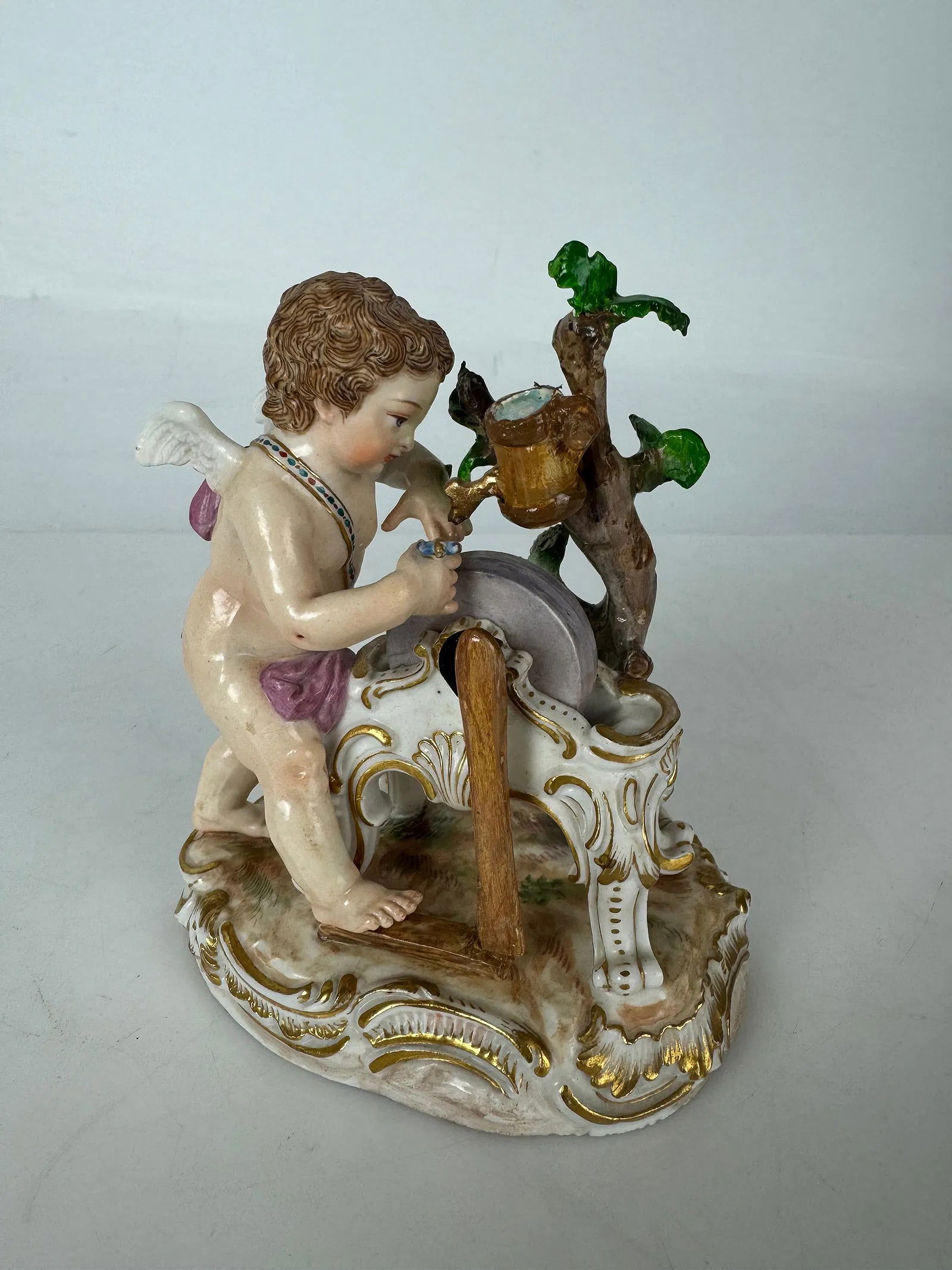 19TH C. MEISSEN PORCELAIN FIGURE: Measures 6 inches x 6 inches h. Estimate $600-800