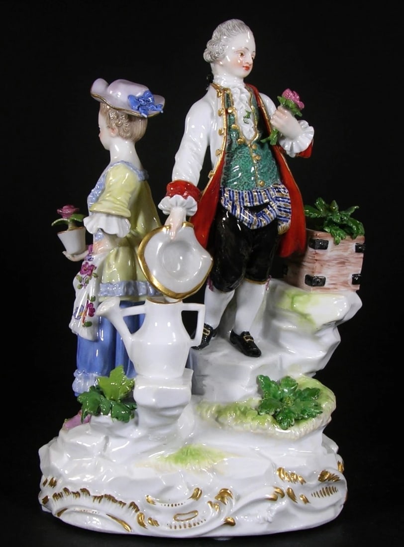 19TH C. MEISSEN GROUP: First quality. Measures 7” high. Estimate $1000-1200