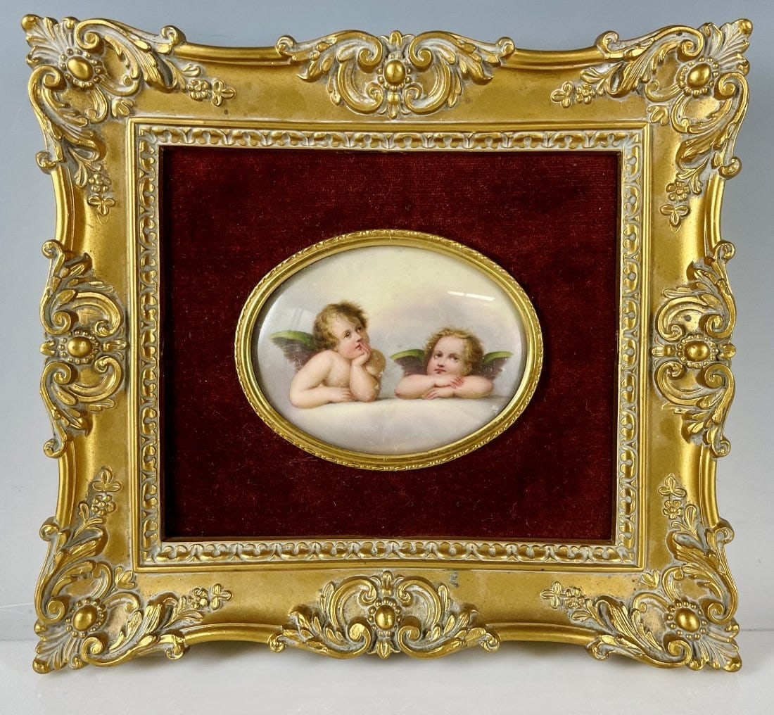 19TH C. GERMAN PORCELAIN PLAQUE: Framed measures 8 x 6 inches. In good condition. Estimate $400-500