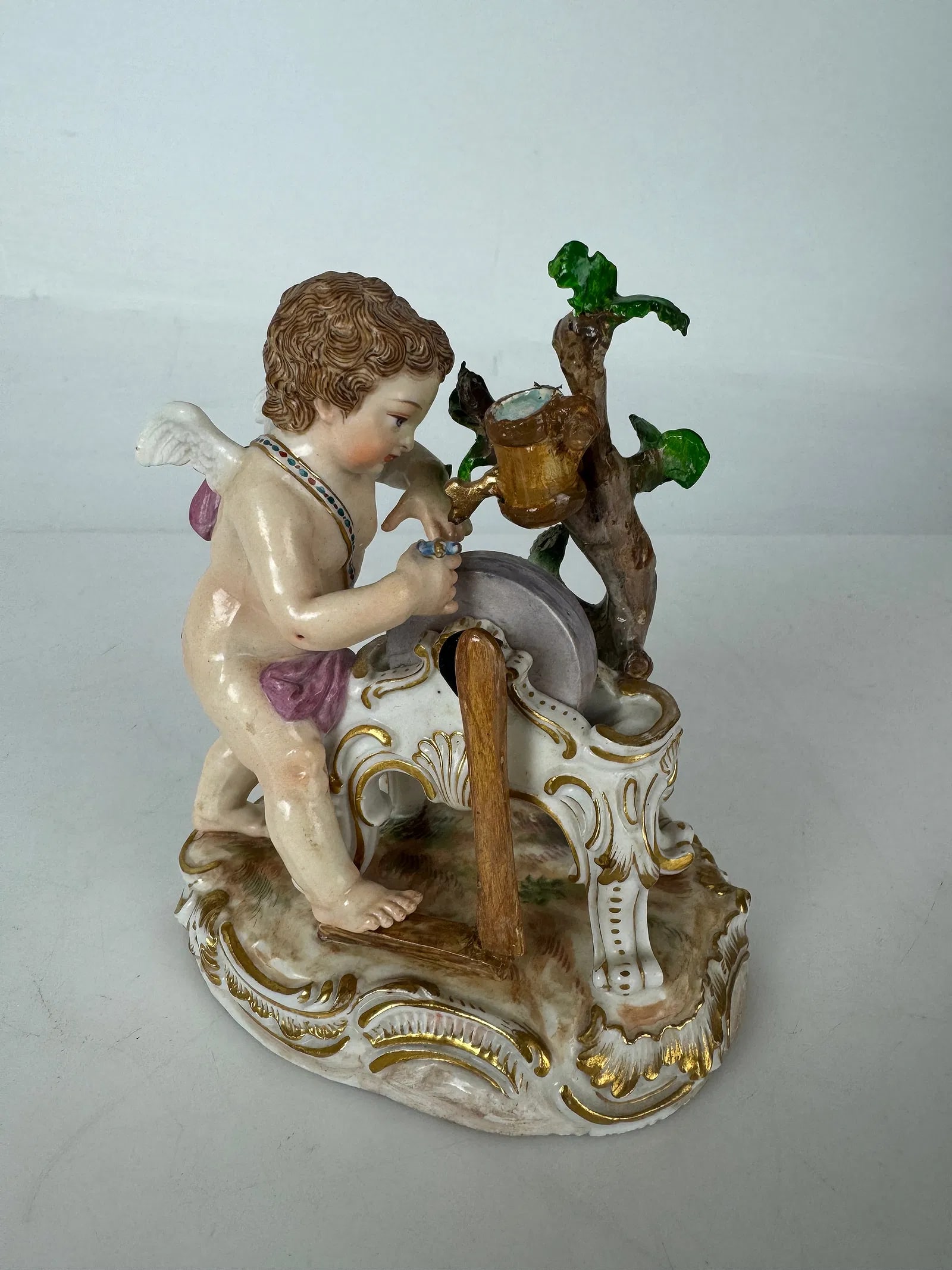 19TH C. MEISSEN PORCELAIN FIGURE: Measures 6 inches x 6 inches h. Estimate $600-800