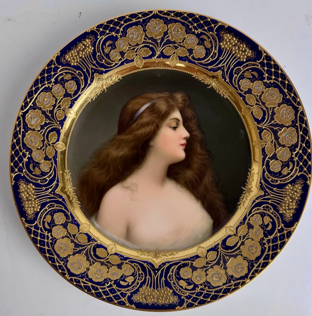 ROYAL VIENNA PLATE SIGNED WAGNER: Circa 1900. Measures 10” d. In excellent condition. Estimate $1200-1500