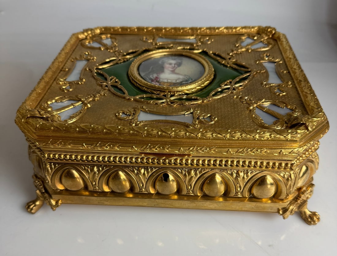 LARGE ORMOLU LIMOGES ENAMEL BOX - 2