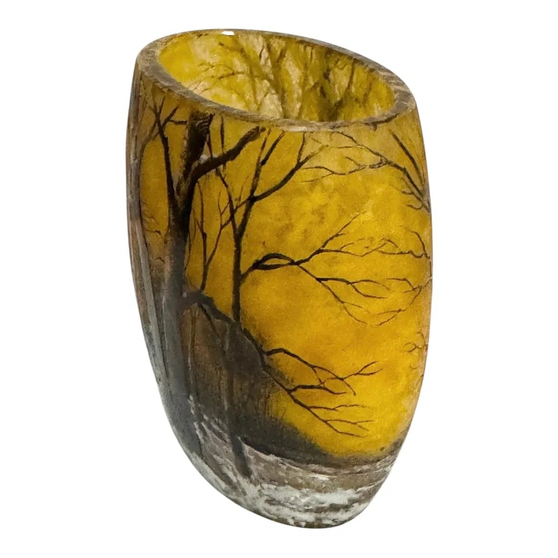 DAUM NANCY WINTER SCENE VASE - 3