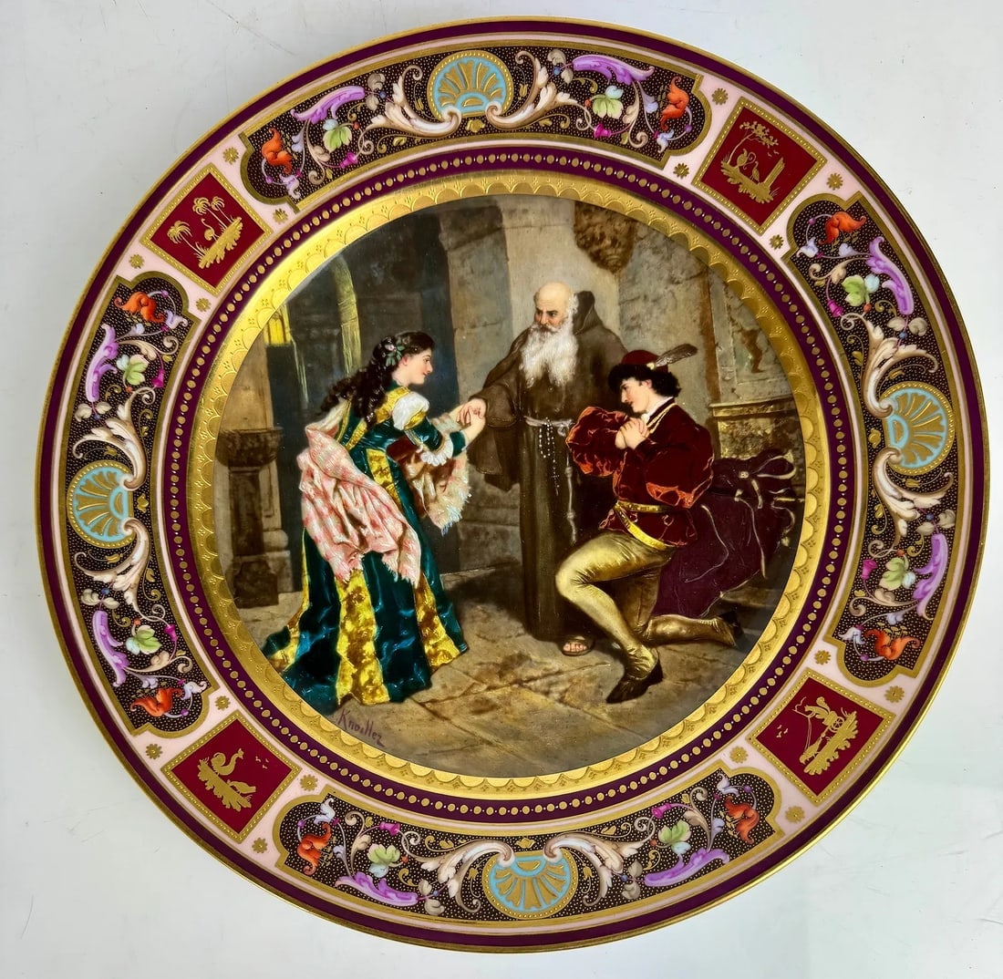 A MAGNIFICENT ROYAL VIENNA PLATE: Circa 1824. Measures 9.5 inches d. Artist signed. Estimate $1200-1500