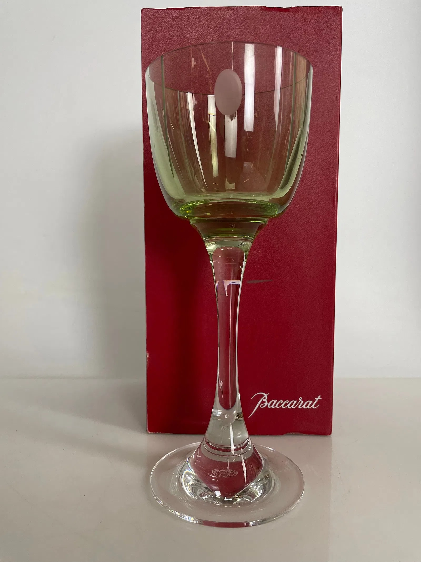 LARGE BACCARAT GLASS WATER GOBLET: Like new, in good condition. Measures 9 inches h. in original box. Estimate $500-600