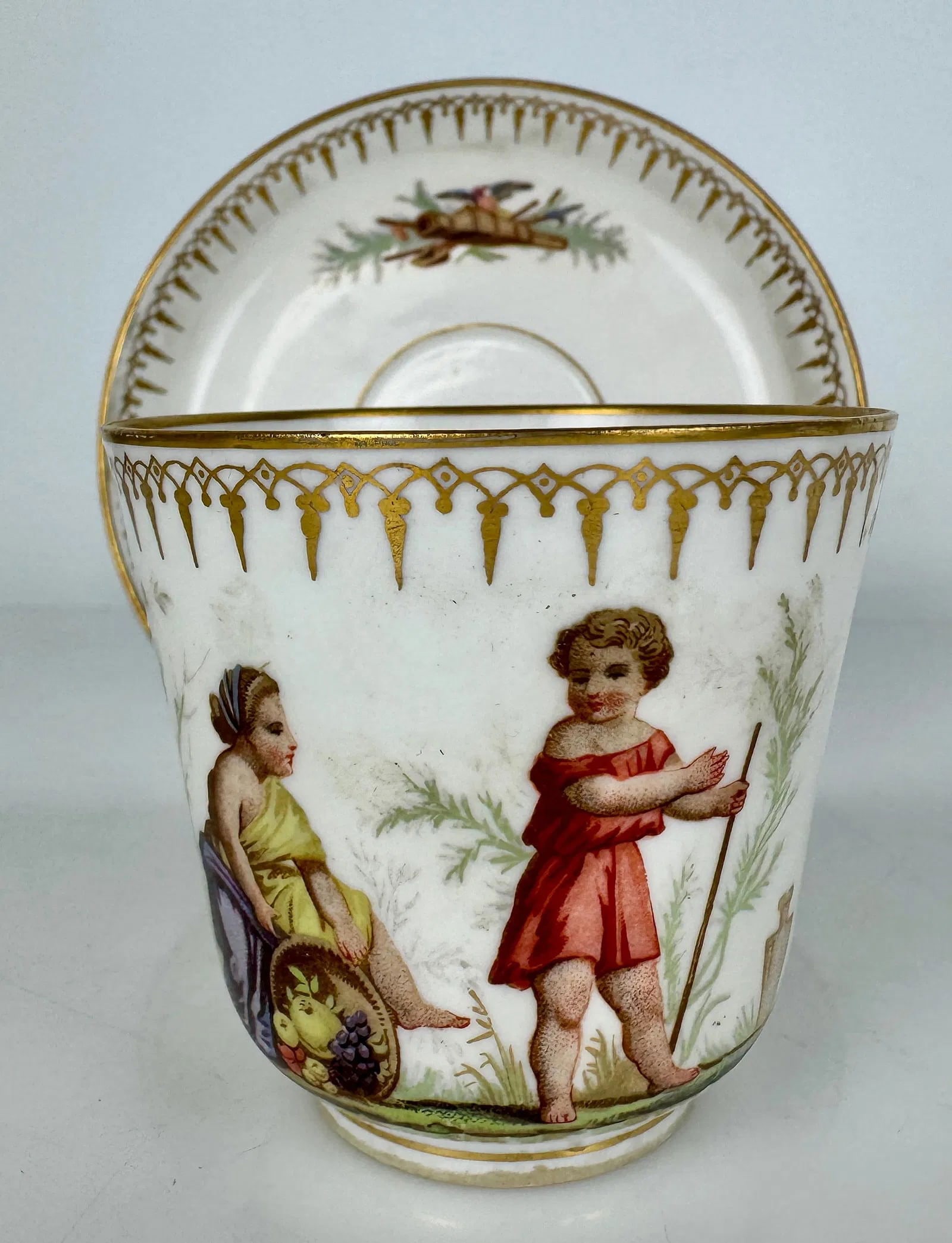 19TH C. SEVRES CUP AND SAUCER: Circa 1870. In good condition. Estimate $400-500