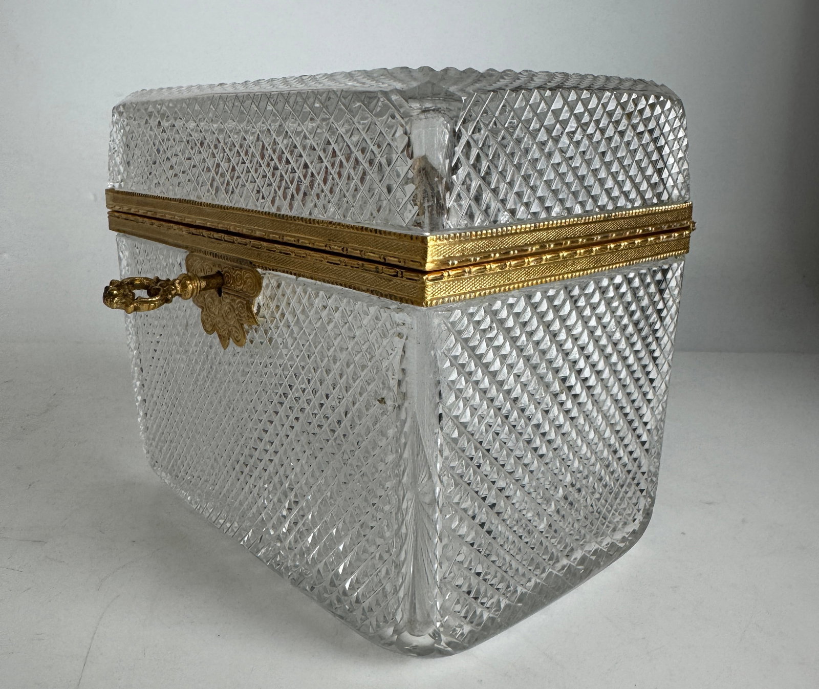 LARGE ORMOLU MOUNTED BACCARAT CRYSTAL BOX - 2