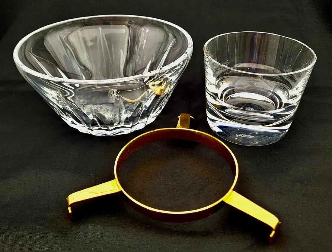 BACCARAT AND ORMOLU CAVIAR SERVING DISH - 2