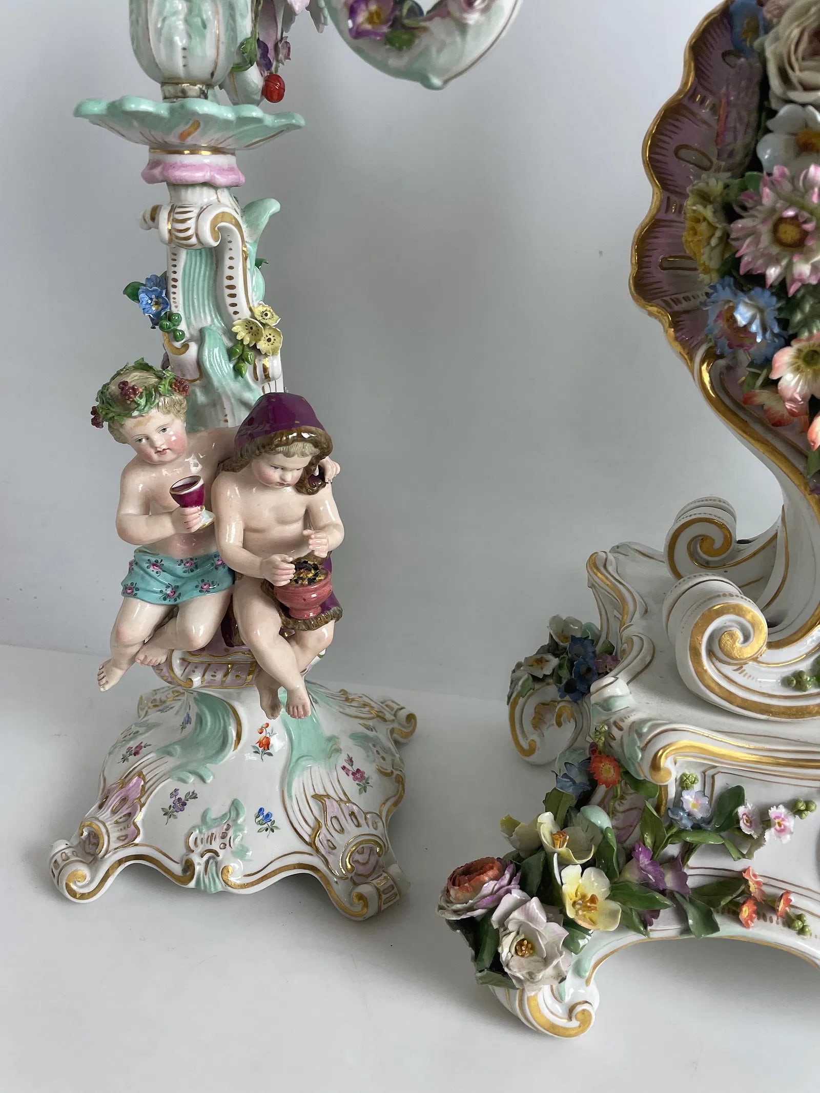 19TH C. MEISSEN CLOCK SET - 4