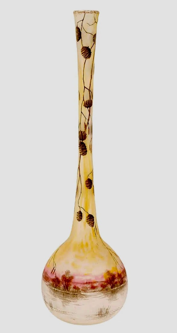 A LARGE DAUM NANCY VASE: Circa 1920. Measures 12 inches h. In good condition. Estimate $2000-2500