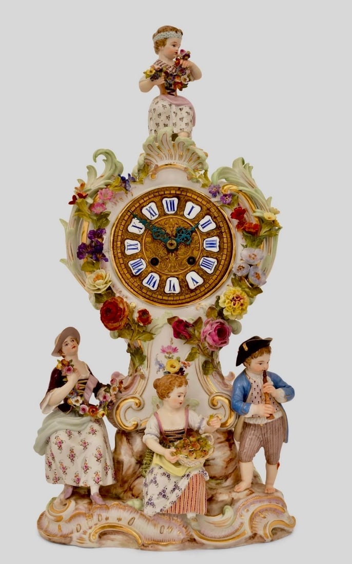 19TH C. MEISSEN PORCELAIN CLOCK (1 of 4)