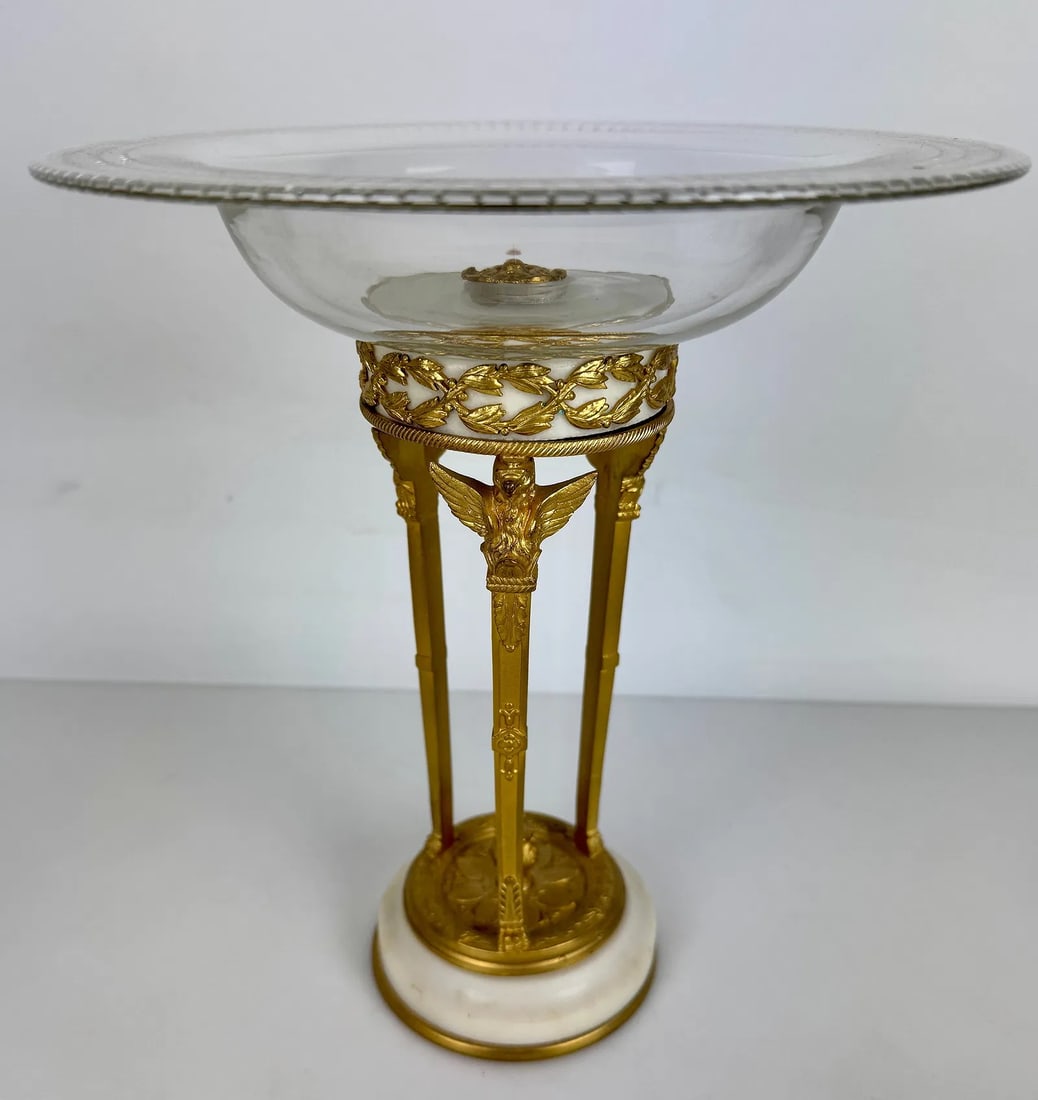 ORMOLU MOUNTED BACCARAT CRYSTAL CENTERPIECE: Circa 1900. Measures 10 inches h., 8 inches d. In good condition. Estimate $600-800