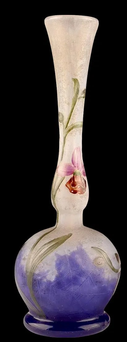 DAUM NANCY VASE VIOLETS SPIDERWEB (1 of 3)