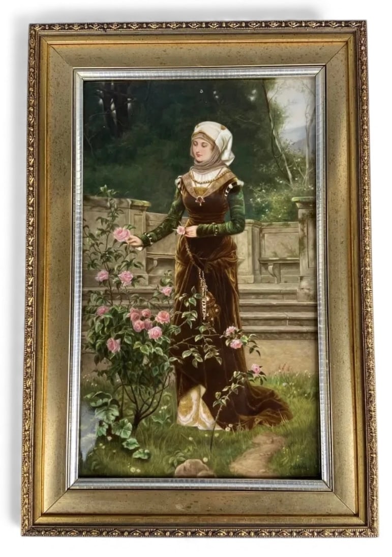 A LARGE BERLIN KPM PORCELAIN PLAQUE (1 of 4)