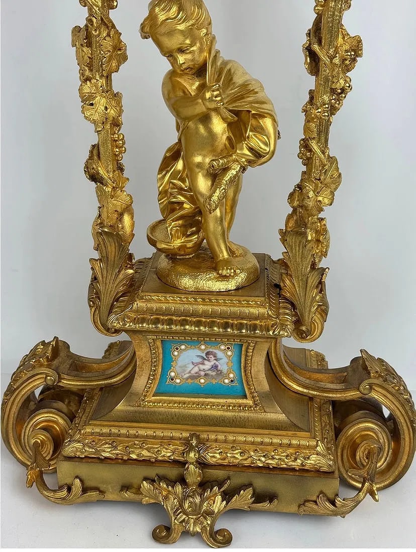 A MAGNIFICENT ORMOLU MOUNTED SEVRES CANDELABRA - 3