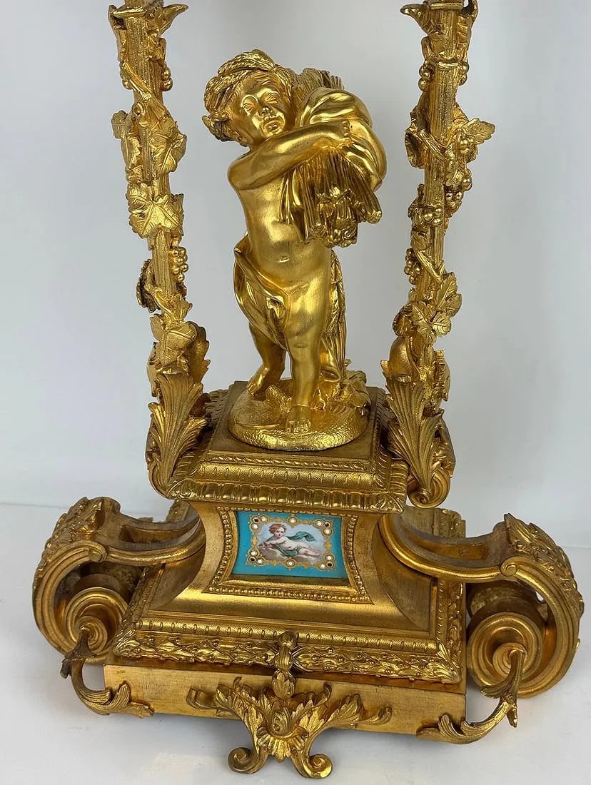 A MAGNIFICENT ORMOLU MOUNTED SEVRES CANDELABRA - 4
