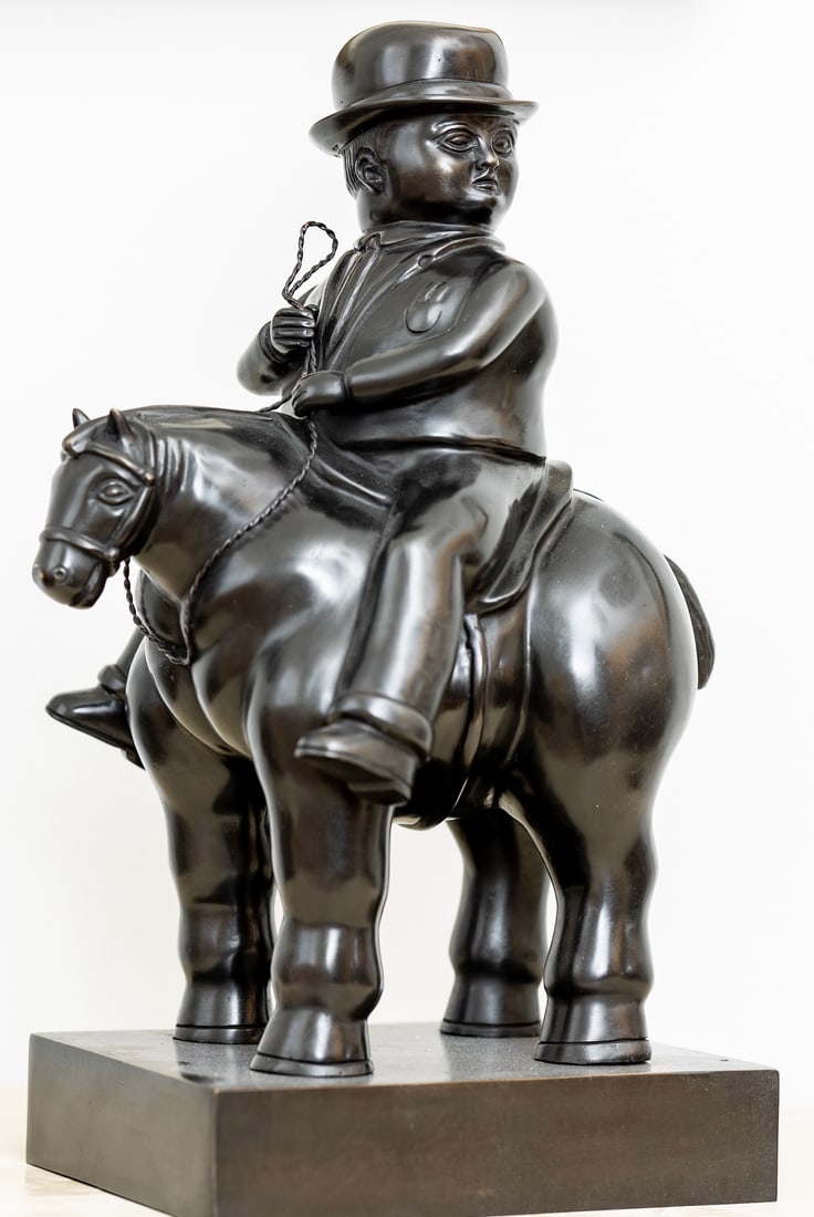 MAN ON THE HORSE FERNANDO BOTERO BRONZE SCULPTURE (1 of 6)
