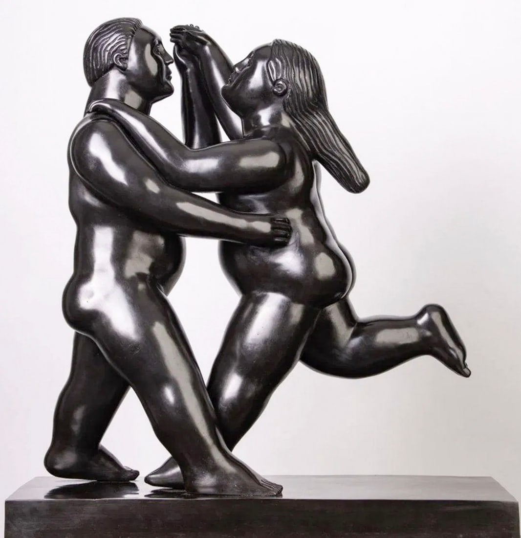 LARGE FERNANDO BOTERO BRONZE SCULPTURE OF NUDE DANCERS: FERNANDO BOTERO -Nude Dancers- BRONZE SCULPTURE. SEALED, SIGNED & NUM. 1/6 HUGE 25 in. High X 23 X 11 no COA ,Foundry seal. Estimate $10.000-12.000