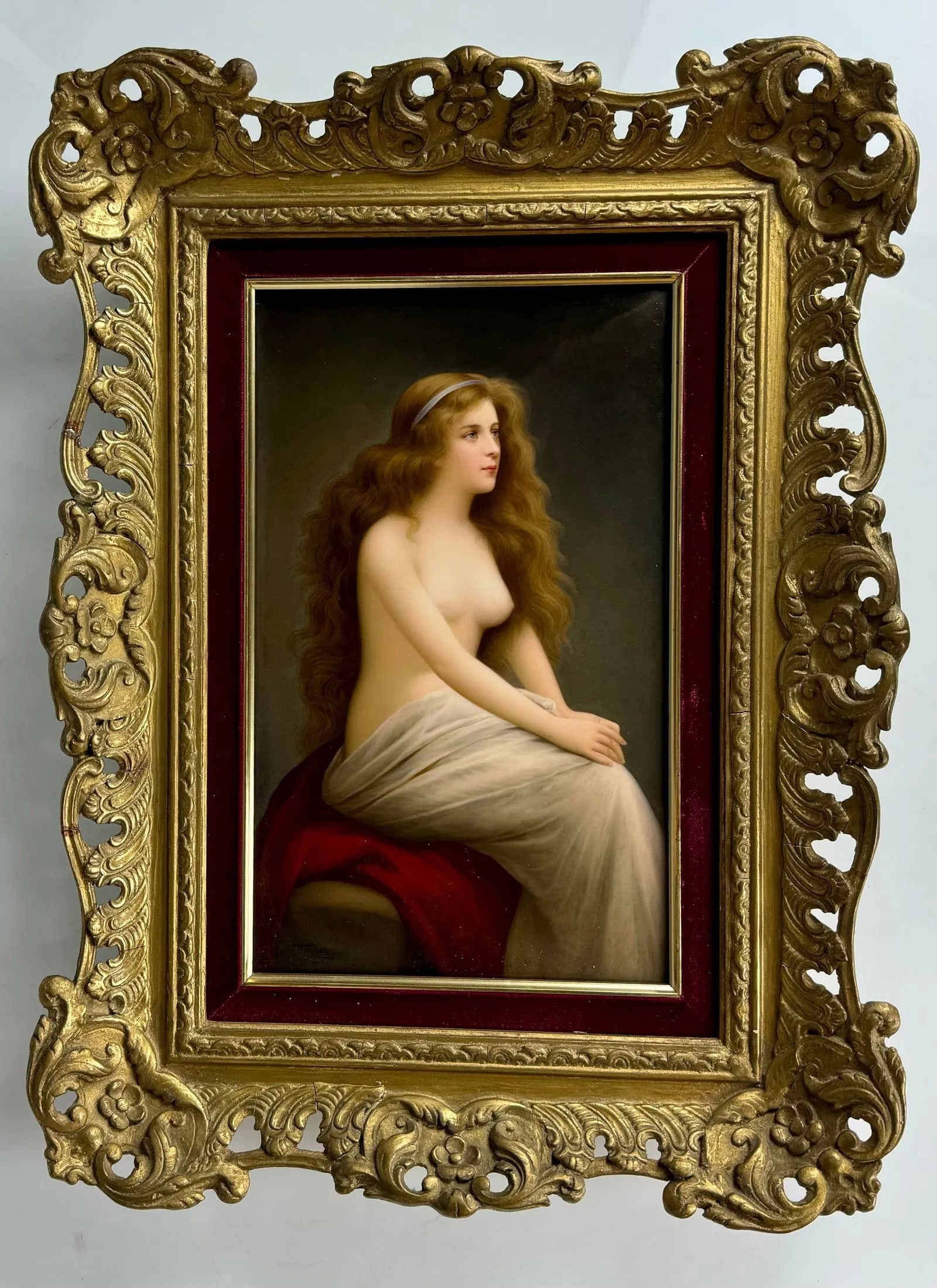 A LARGE BERLIN KPM PORCELAIN PLAQUE SIGNED WAGNER (1 of 4)