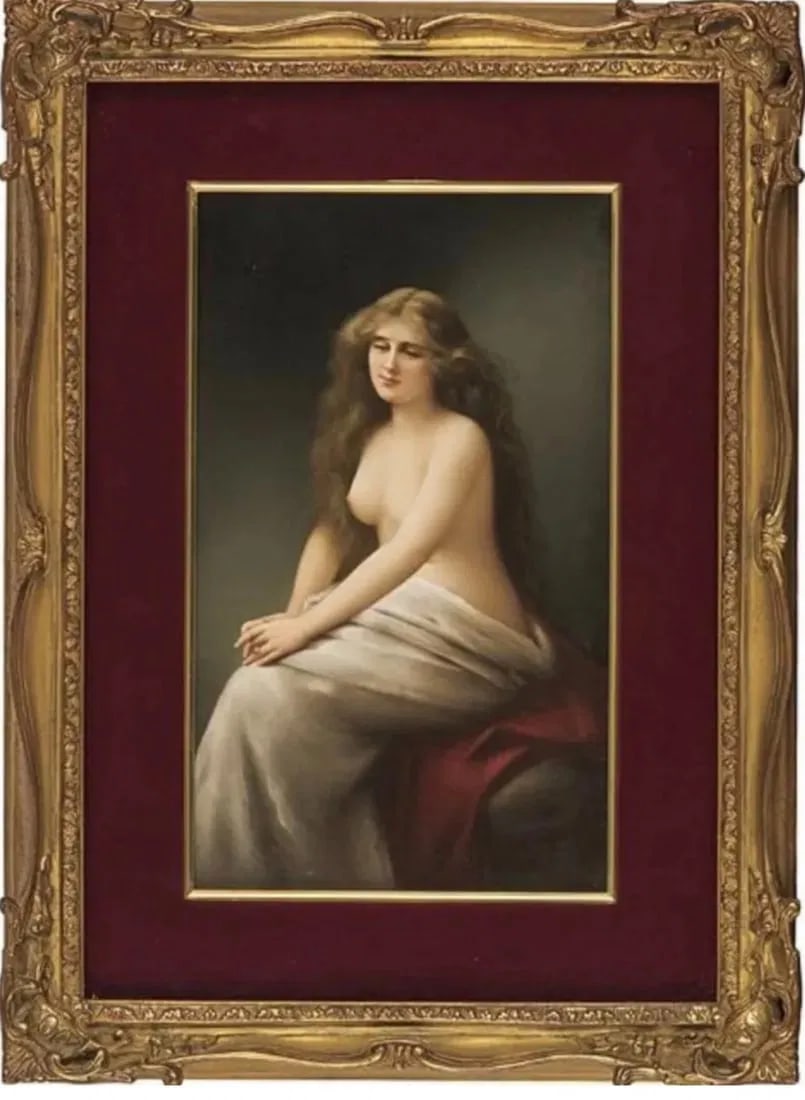 A LARGE BERLIN KPM PORCELAIN PLAQUE (1 of 3)