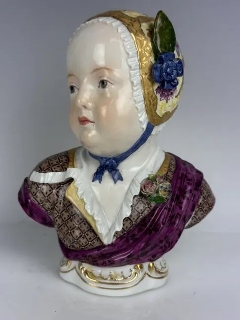 19TH C. MEISSEN BUST - 2