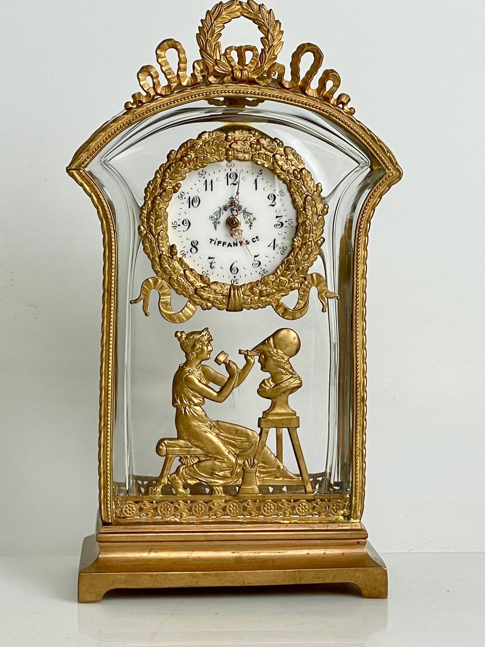 TIFFANY CRYSTAL AND ORMOLU CLOCK (1 of 5)