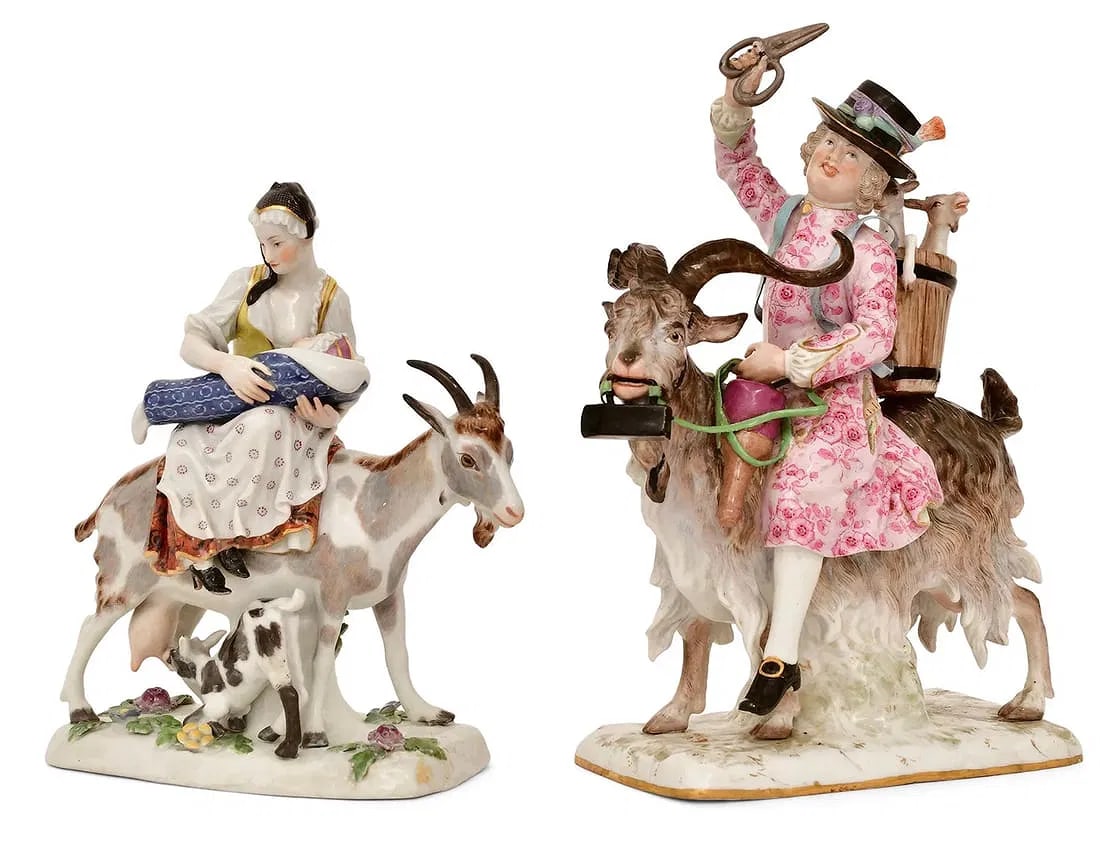 TWO 19TH C. MEISSEN GROUPS (1 of 4)