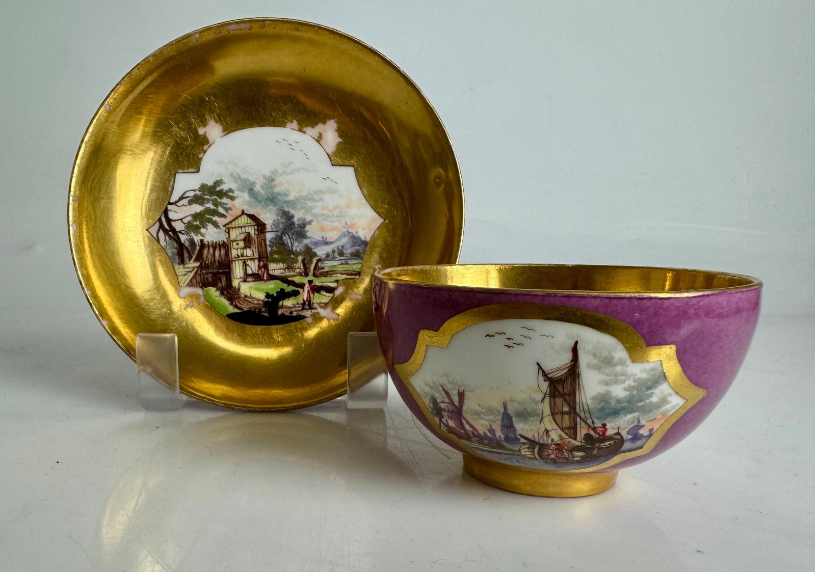 18TH C. MEISSEN CUP AND SAUCER (1 of 4)