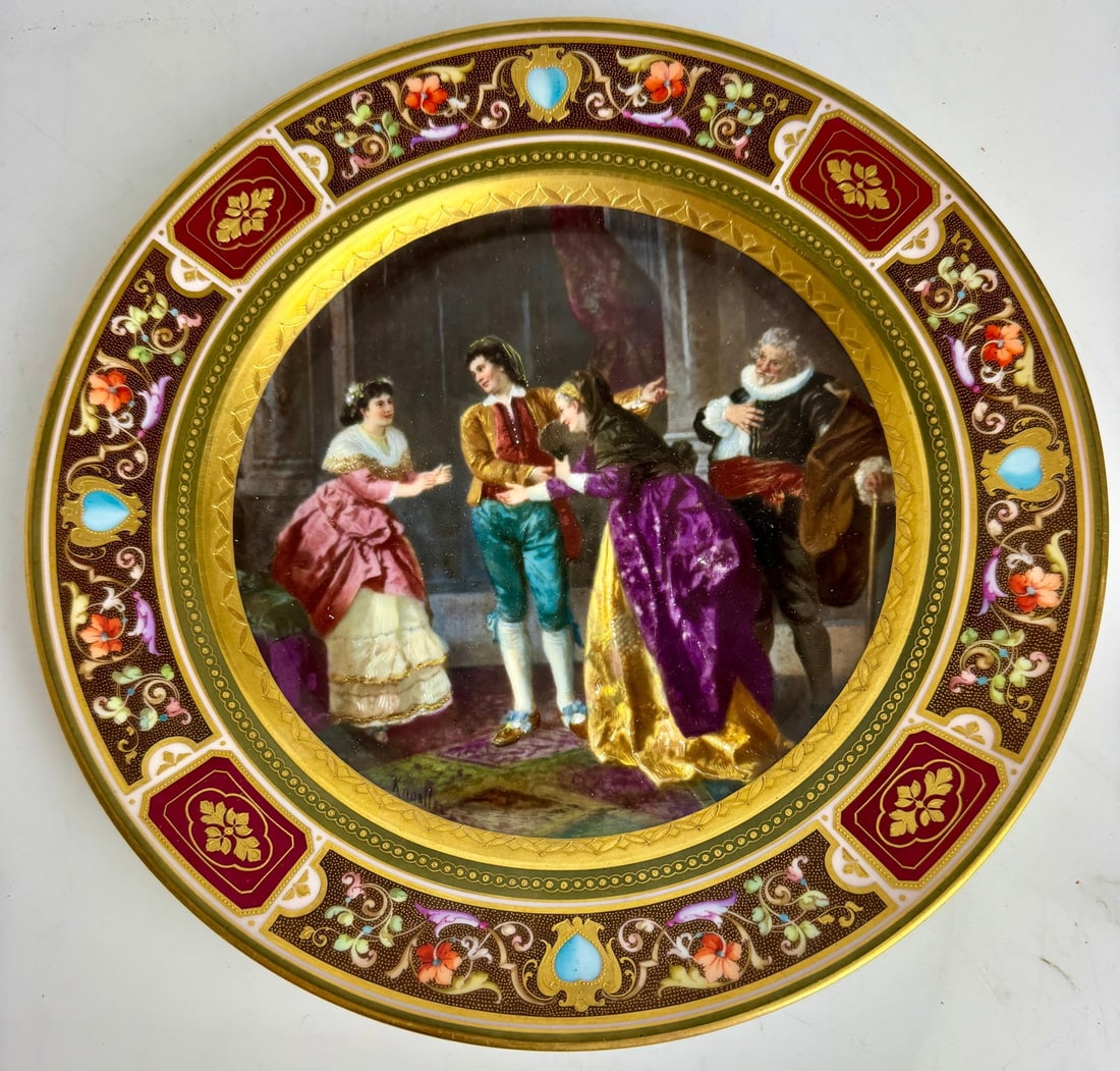19TH C. ROYAL VIENNA PORCELAIN PLATE: Circa 1824. Measures 9.5” d. Stamped 24 , in good condition. Estimate $800-1000