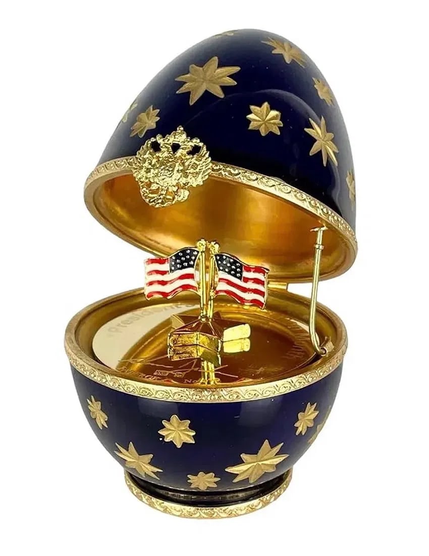 IMPERIAL FABERGE LIMOGES PORCELAIN EGG: For president’s appreciation month 2002. Limited addition no 79. In good used condition.Estimate $1000-1200
