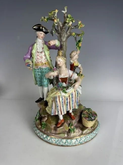 19TH C. MEISSEN GROUP: First quality cross swords mark. Measures 8.5 inches tall. Estimate $800-1.000