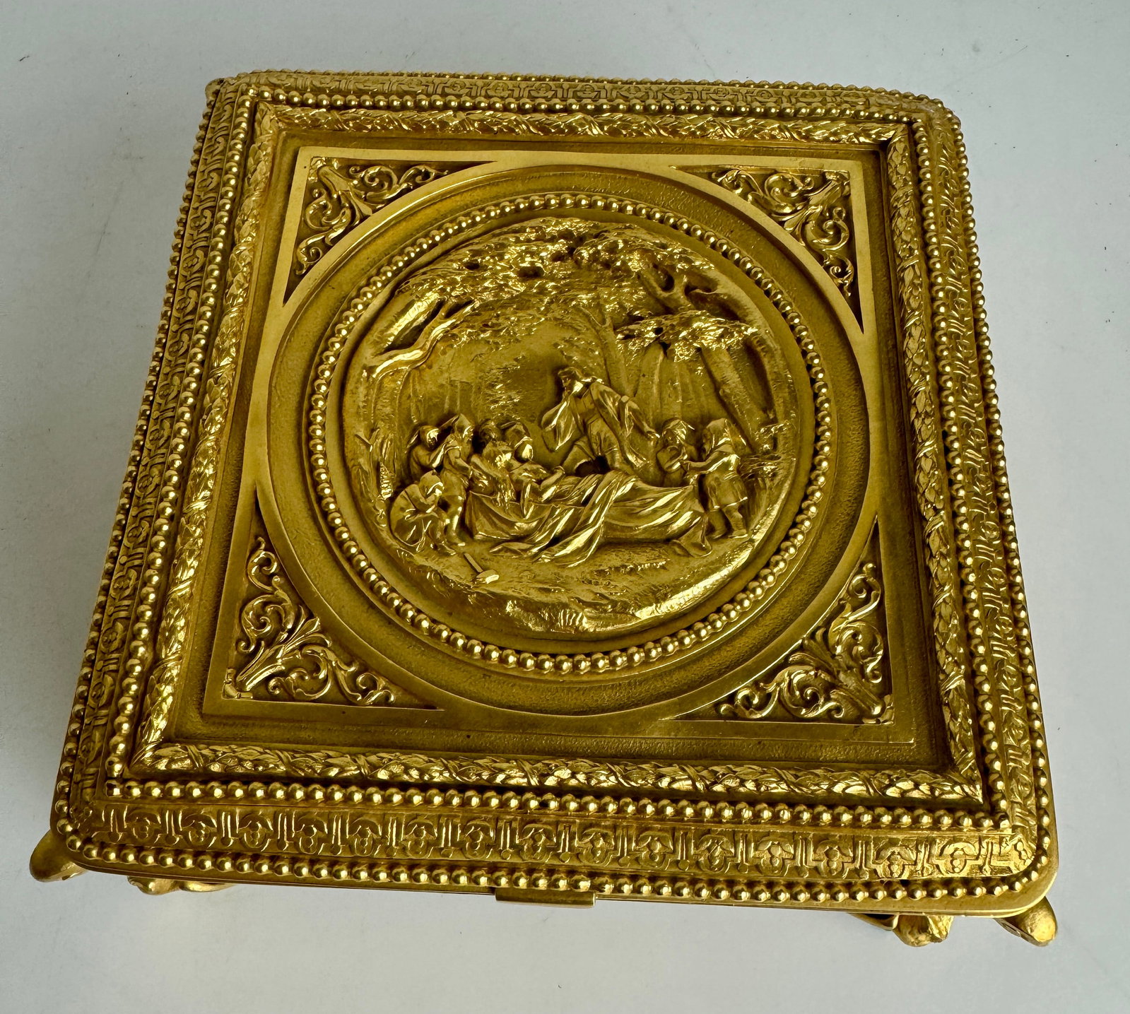 ANTIQUE ORMOLU CASKET - 2