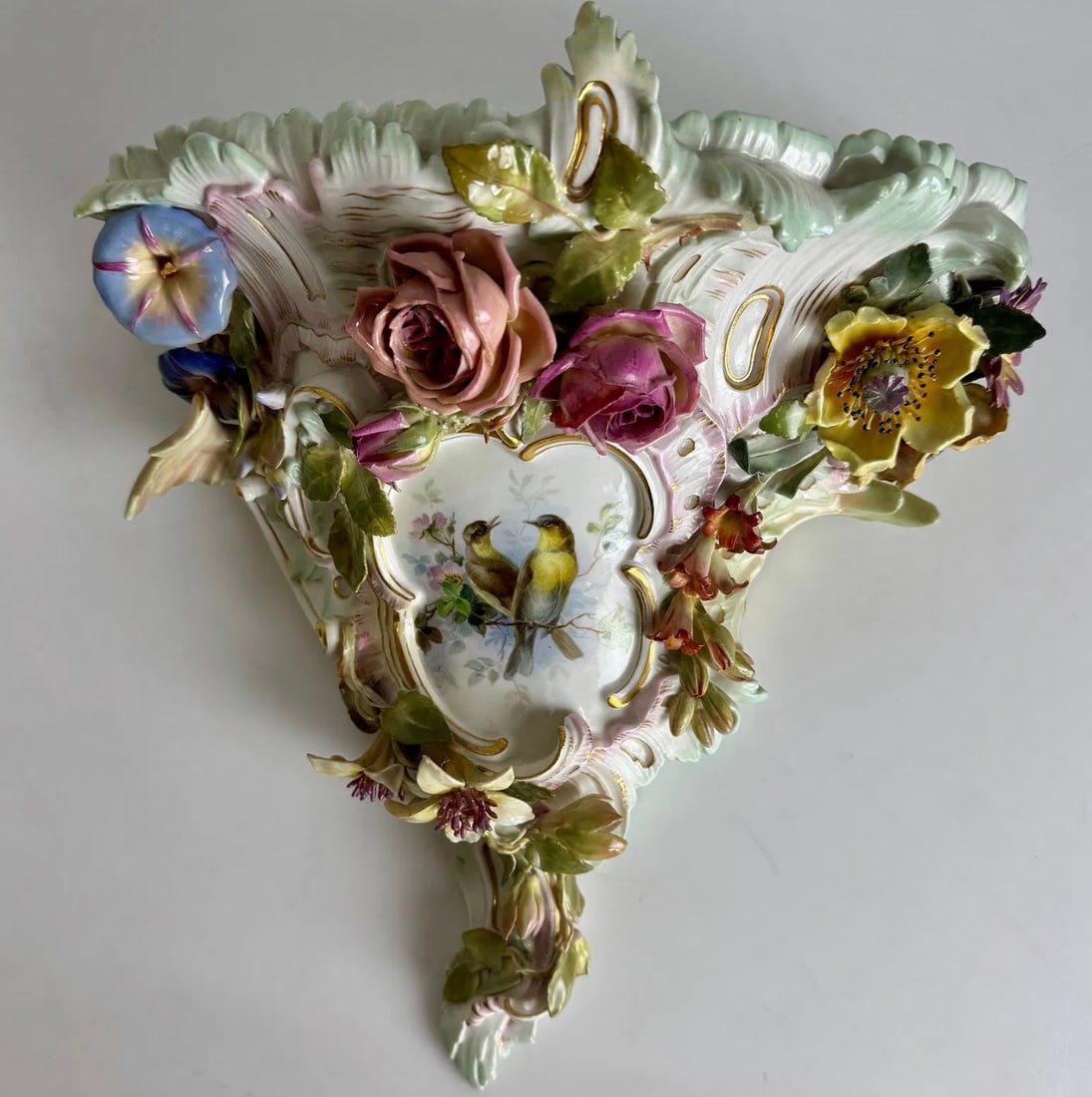 19TH C. MEISSEN WALL STAND: First quality. Measures 12” x12” h. In good antique condition. Estimate $2000-2500