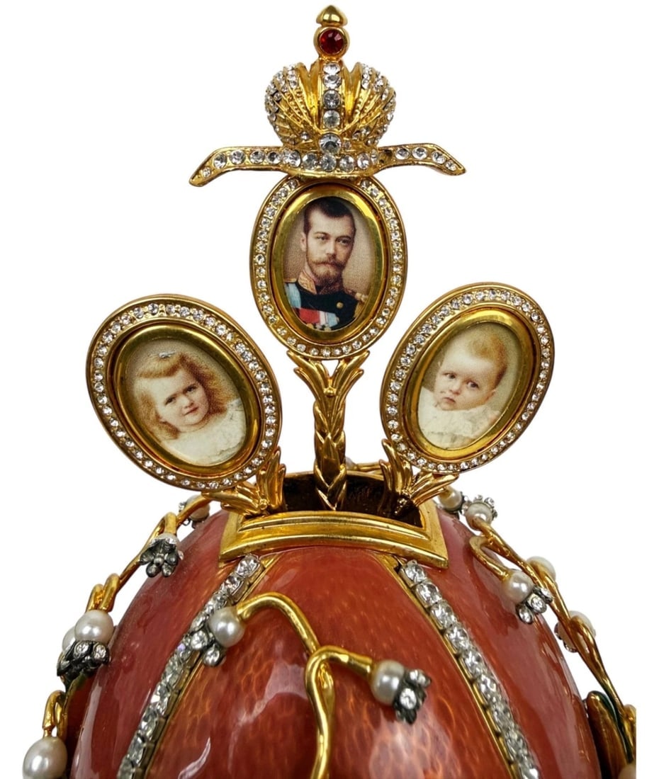 IMPERIAL FABERGE ENAMEL JEWELLED LILY OF THE VALLEY EGG - 2