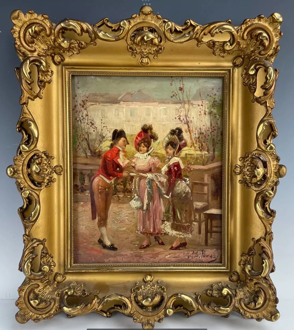19TH C. OIL PAINTING ON CANVAS: Signed Perez. Cancas measures 12inches x10inches . In good condition, no tears, no restoration. Estimate $1000-1500