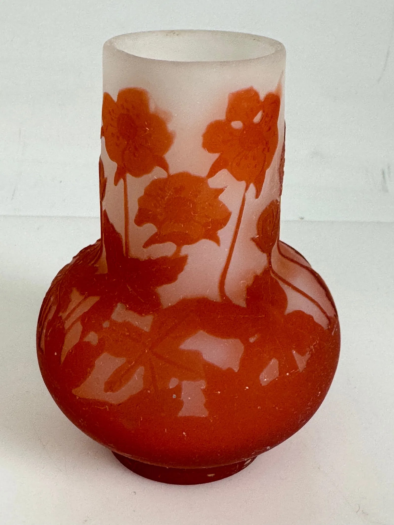 GALLE GLASS VASE: Circa 1900. Measures 3.5 inches tall. In excellent condition. Estimate $600-800