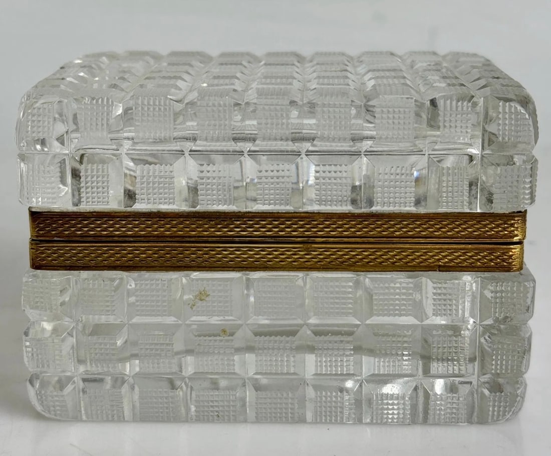 ORMOLU MOUNTED BACCARAT STYLE CRYSTAL CASKET (1 of 3)