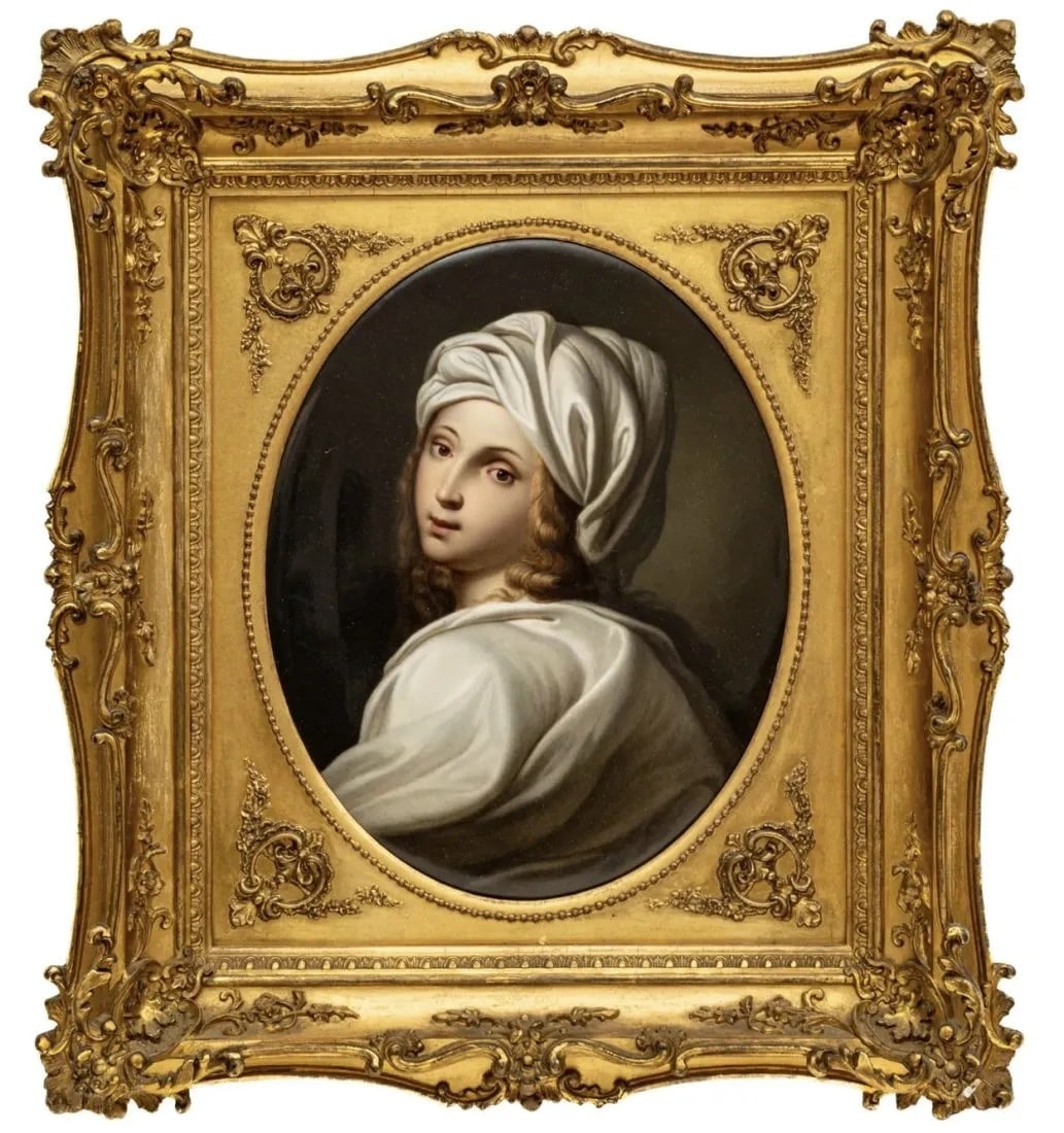 A LARGE 19TH C. BERLIN KPM PORCELAIN PLAQUE: Porcelain measures 11 inches x9 inches out of the frame. In good antique condition. Estimate $3.000-4.000